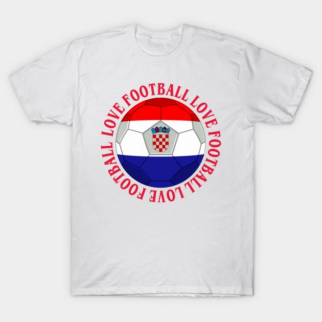 CROATIA- Croatian Tricolour Football Soccer Icon T-Shirt by IceTees